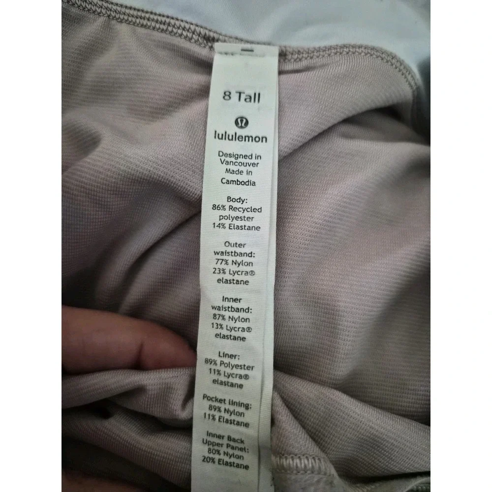 Lululemon Speed Up Short Tall Size 8 City Breeze Alpine White Multi Lined Runnin